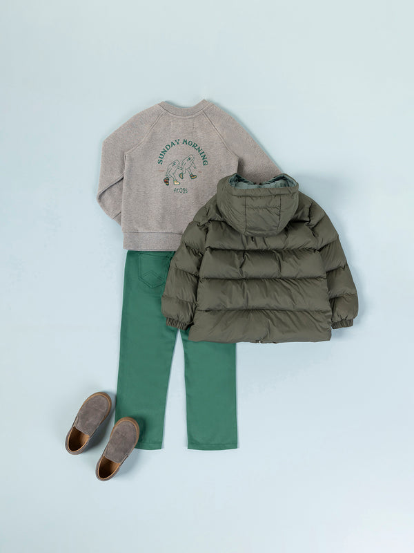 BOTTLE GREEN FIVE POCKET PANTS