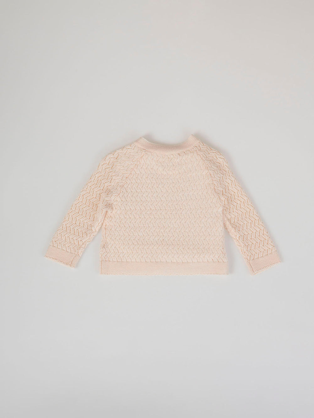 PEACH OPENWORK KNITTED CARDIGAN