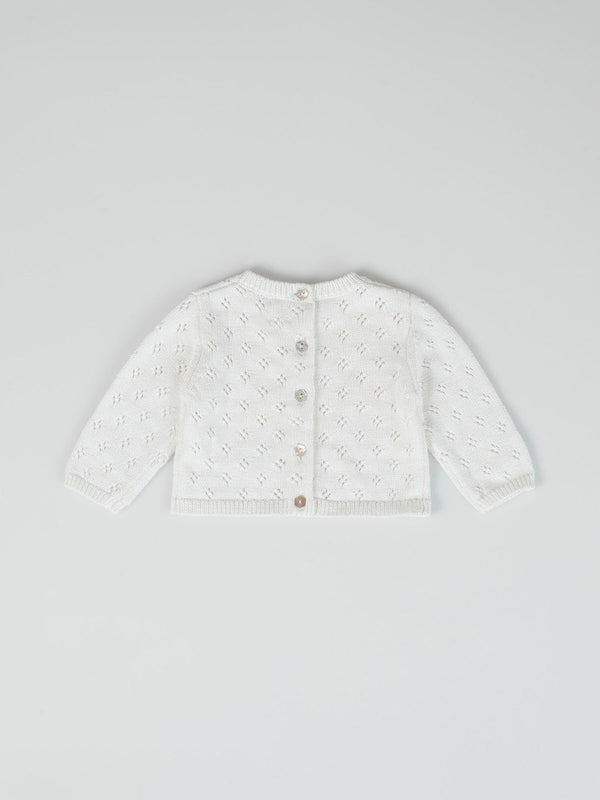 OPENWORK CREAM KNITTED SET