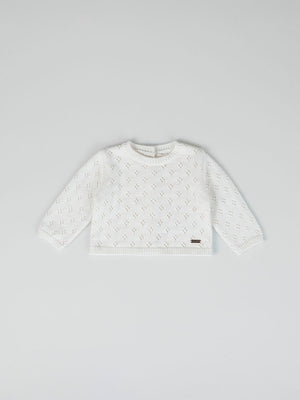 OPENWORK CREAM KNITTED SET