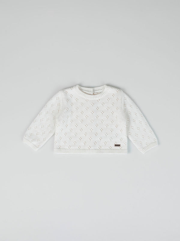 OPENWORK CREAM KNITTED SET