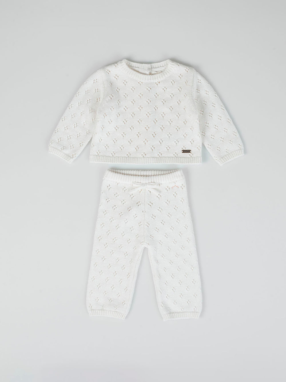 OPENWORK CREAM KNITTED SET