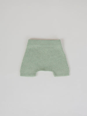 LIGHT GREEN RIB STRUCTURED KNITTED SET