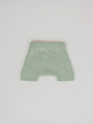 LIGHT GREEN RIB STRUCTURED KNITTED SET