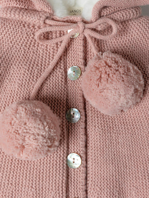 CHAQUETON CON POMPOM ROSA PALO