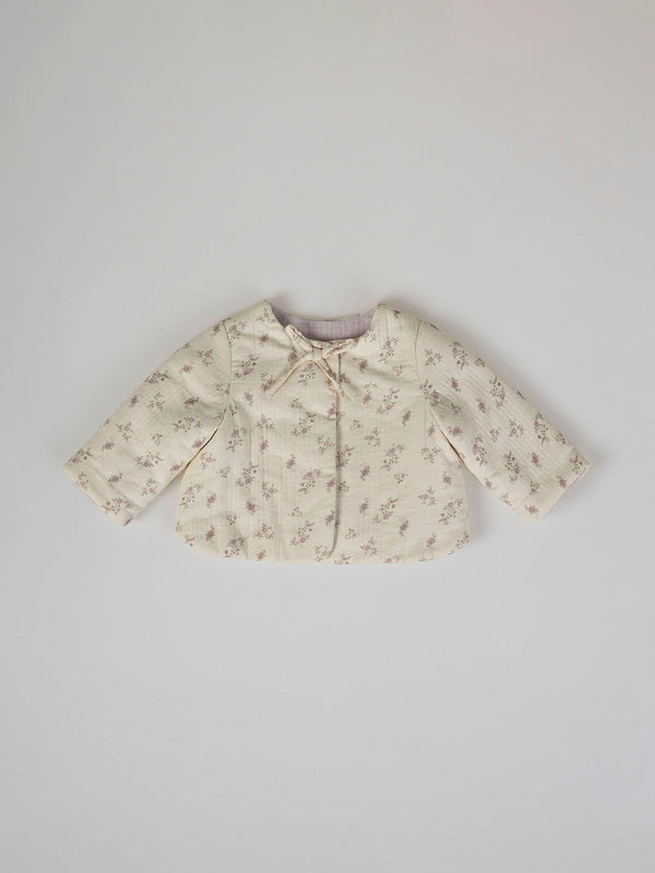 CREAM FLOWER PRINT PADDED JACKET