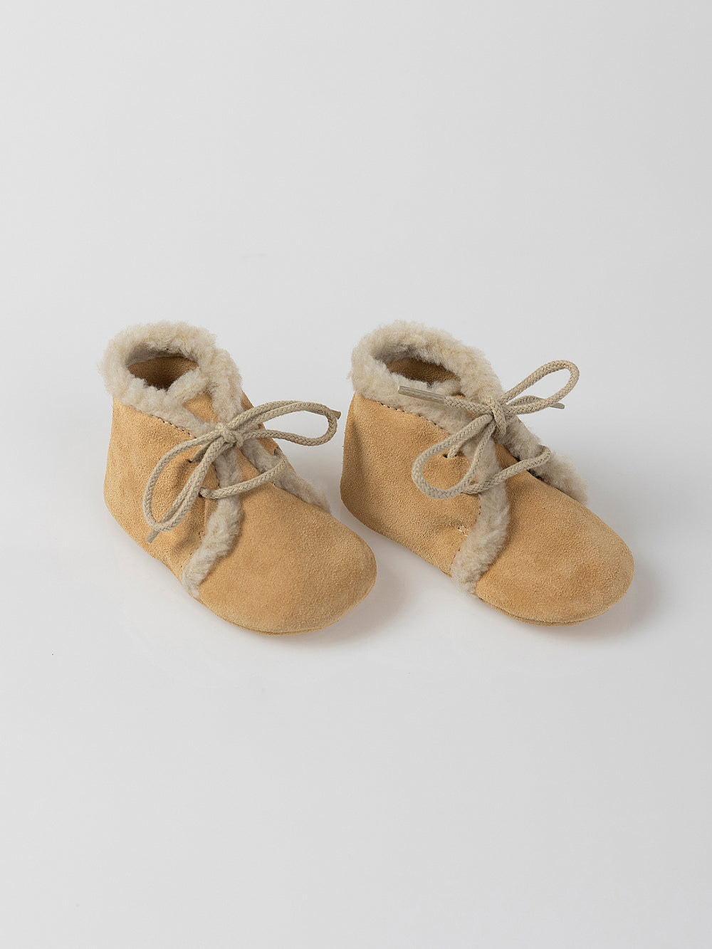 SUEDE SUEDE LACES DETAIL BEIGE SHEEPSKIN