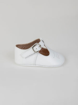 IVORY BUCKLE LEATHER SHOES