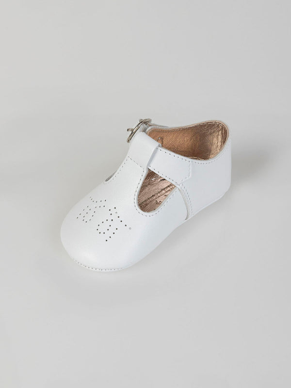 IVORY BUCKLE LEATHER SHOES