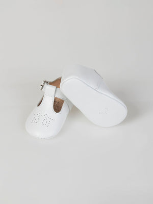 IVORY BUCKLE LEATHER SHOES