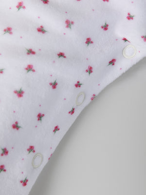 PIJAMA FLORES CUELLO VOLANTE BLANCO PURO