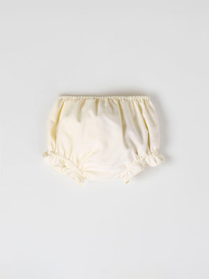 MINI WITH PANTY RUFFLED NECK COTTON SILK IVORY PAPYRUS