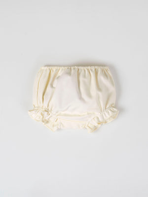 MINI WITH PANTY RUFFLED NECK COTTON SILK IVORY PAPYRUS