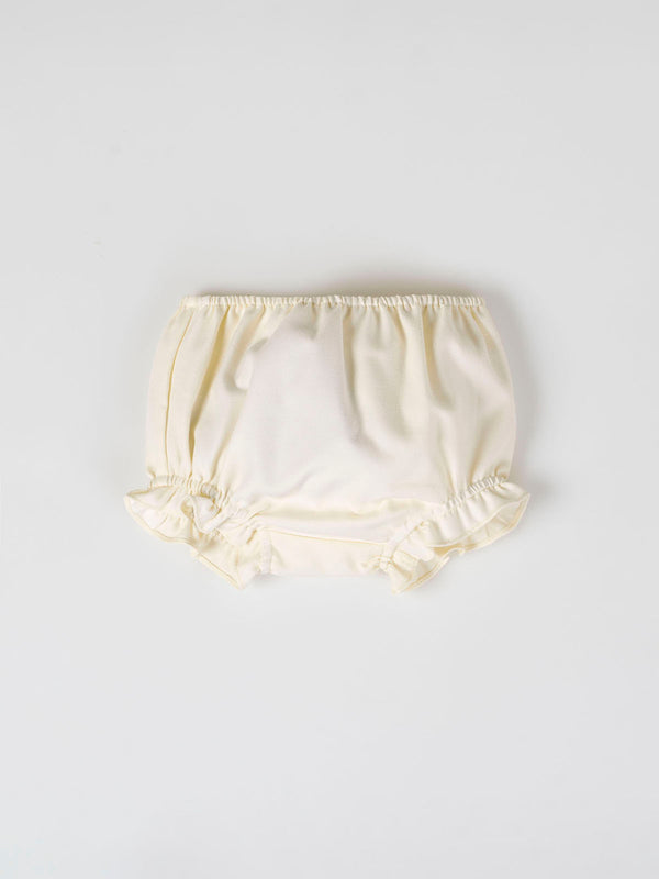 MINI WITH PANTY RUFFLED NECK COTTON SILK IVORY PAPYRUS