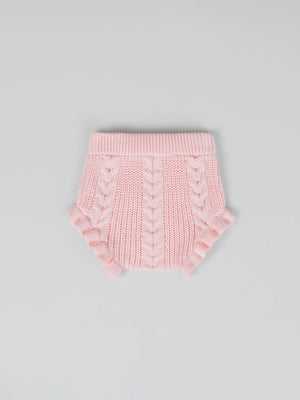 LIGHT PINK COTTON ROMPER WITH RUFFLE