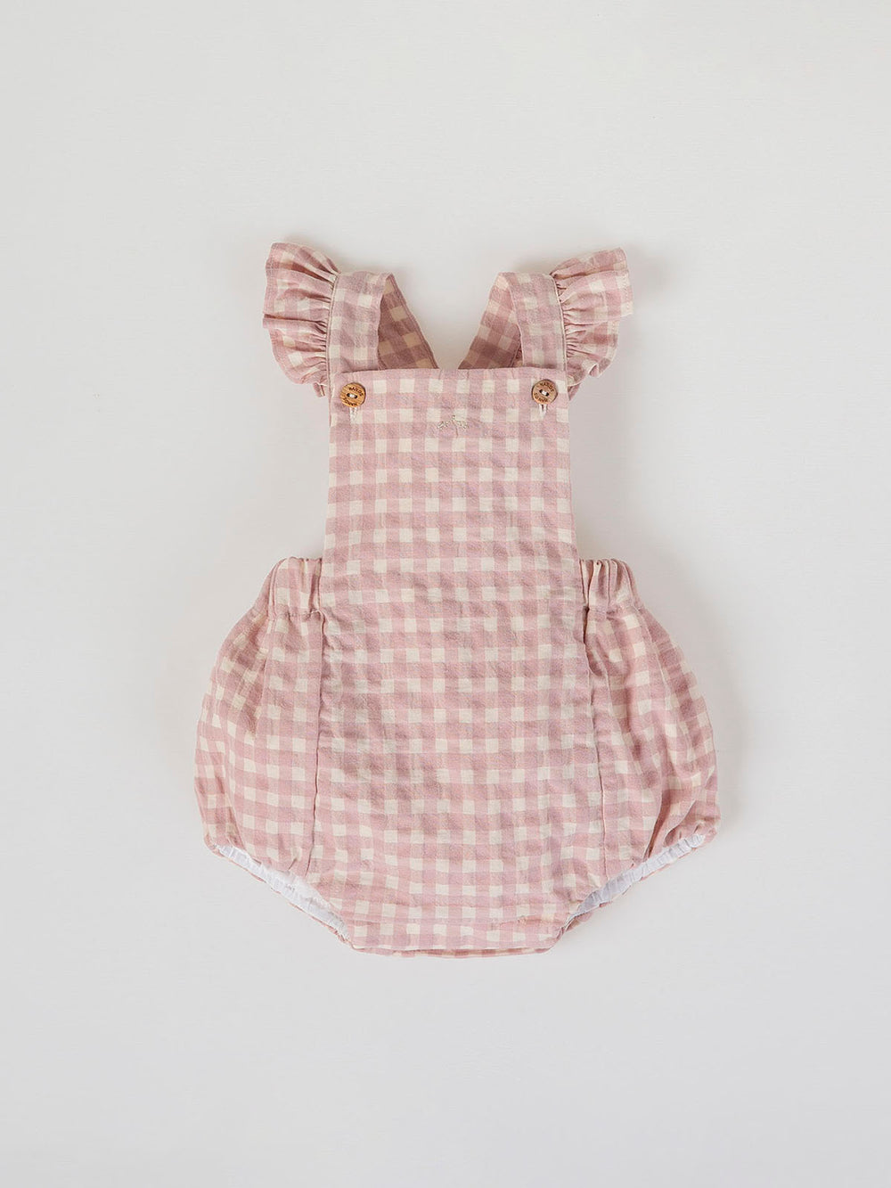 PINK VICHY ROMPER WITH STRAPS