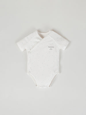 PURE WHITE SHORT SLEEVE STAR BODYSUIT