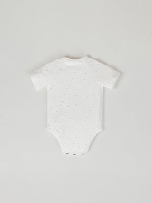 PURE WHITE SHORT SLEEVE STAR BODYSUIT