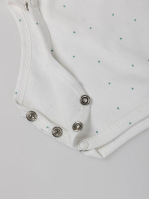 PURE WHITE SHORT SLEEVE STAR BODYSUIT