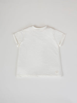 SHORT SLEEVE T-SHIRT WITH POCKET COMBINED CREAM