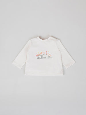 MAYBE LATER LONG SLEEVE T-SHIRT PURE WHITE