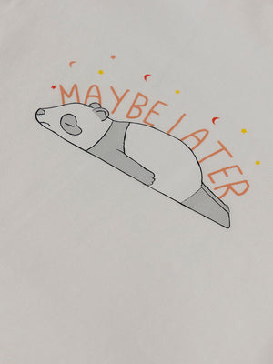 MAYBE LATER LONG SLEEVE T-SHIRT PURE WHITE