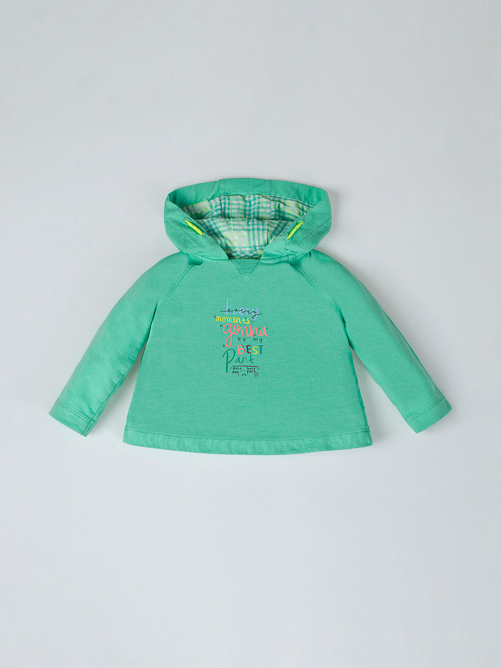 APPLE GREEN TEXT PRINT HOODIE