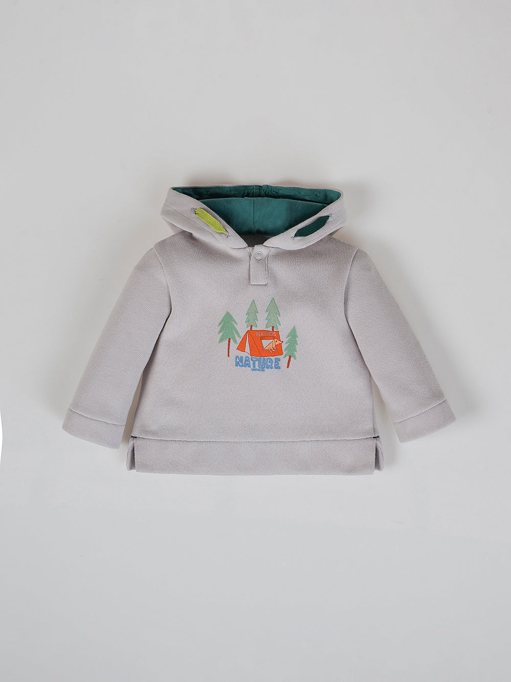 SUDADERA CAPUCHA CASITA GRIS PERLA