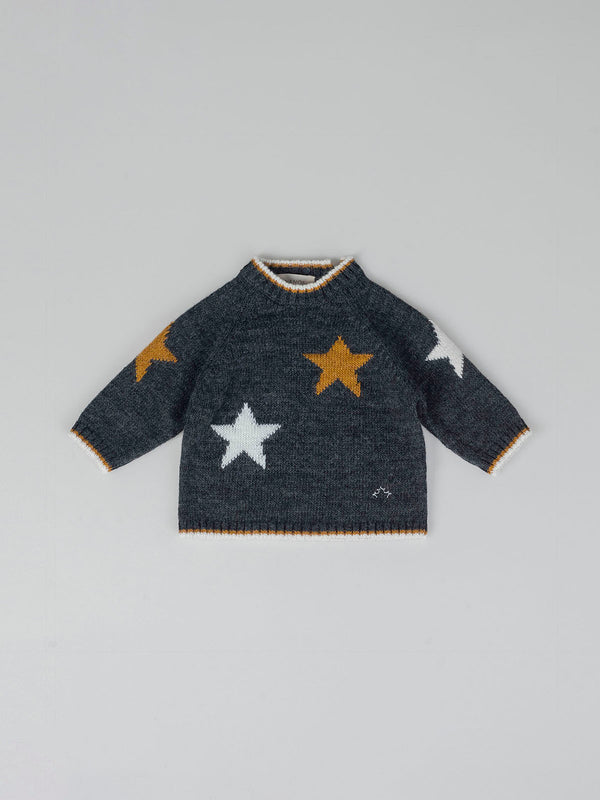 JERSEY INTARSIA ESTRELLA CONTRASTE ANTRACITA