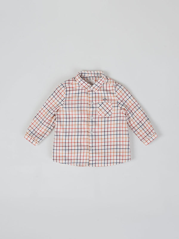 MULTICOLOR CHECKED BUTTON COLLAR SHIRT