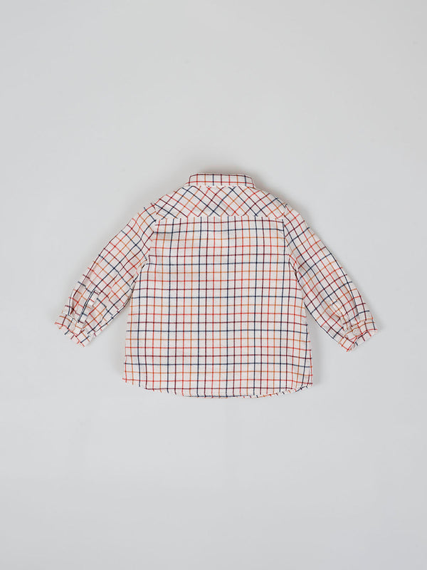 MULTICOLOR CHECKED BUTTON COLLAR SHIRT