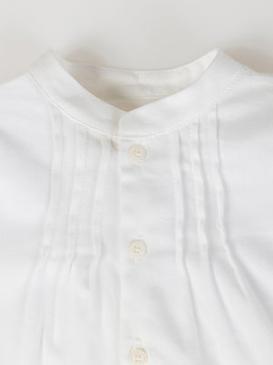 CAMISA PLIEGUE CUELLO TIRILLA BLANCO PURO