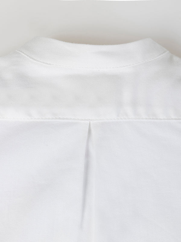 CAMISA PLIEGUE CUELLO TIRILLA BLANCO PURO