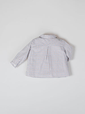 MULTICOLOR CHECKED SHIRT WITH ITALIAN COLLAR