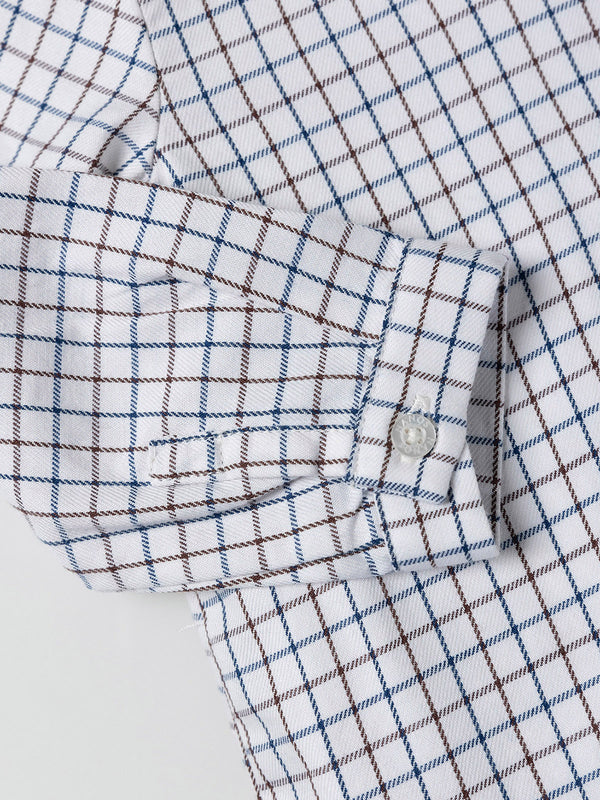 MULTICOLOR CHECKED SHIRT WITH ITALIAN COLLAR