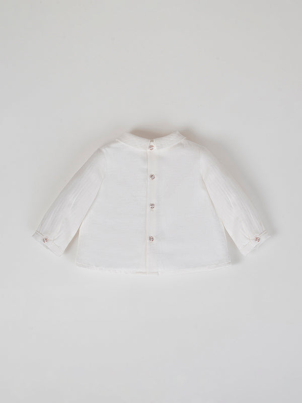 PURE WHITE FOUR BUTTON FRONT SHIRT