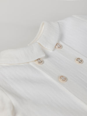 PURE WHITE FOUR BUTTON FRONT SHIRT