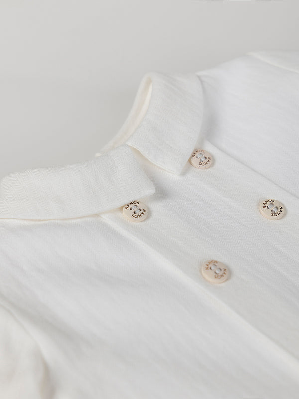 PURE WHITE FOUR BUTTON FRONT SHIRT