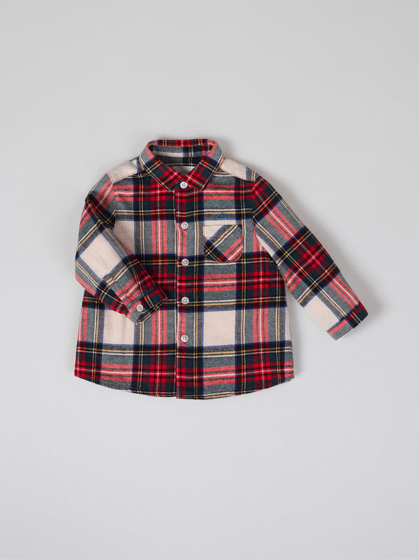 RED MULTICOLOR PLAID SHIRT