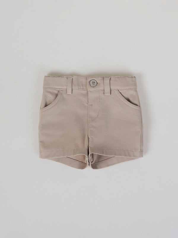 SHORT CANVAS CHINO PANTS IN SAND