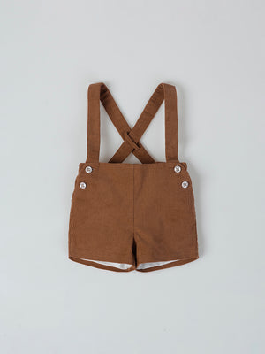 CARAMEL MICROPANA BRACES SHORTS