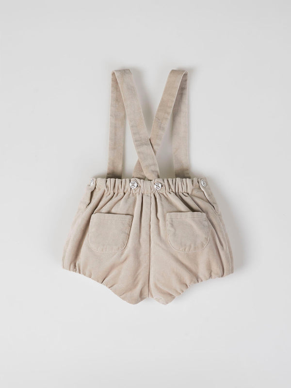 ROMPER WITH BRACES AND HAZELNUT CLIPS