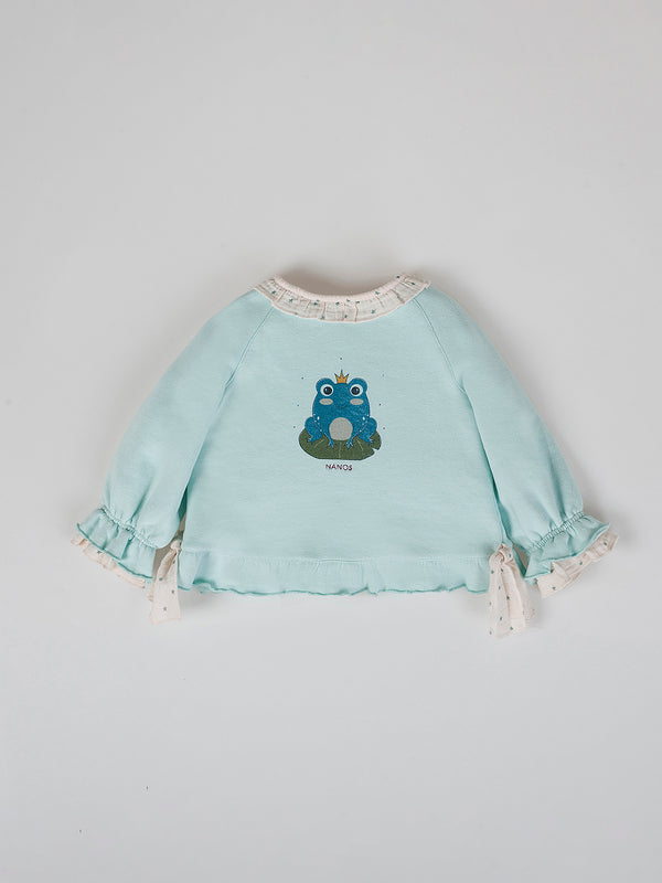 TURQUOISE GREEN FROG SWEATSHIRT