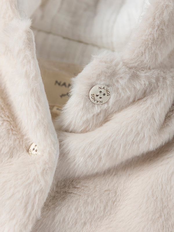 FUR COAT WITH IVORY HOOD