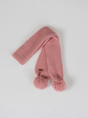 POWDER PINK POM POM SCARF