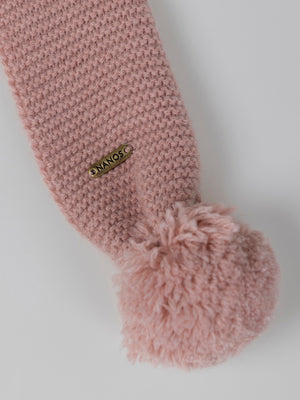 POWDER PINK POM POM SCARF