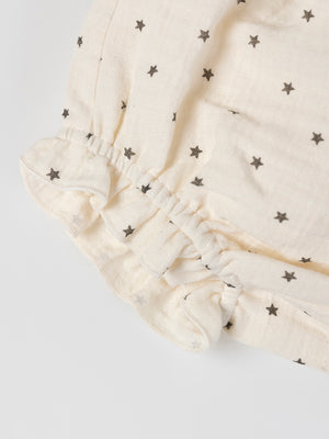 MINI WITH RUFFLED PANTIES STAR PRINT CREAM