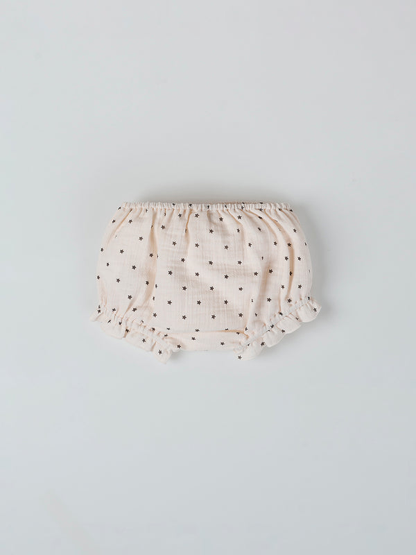 MINI WITH RUFFLED PANTIES STAR PRINT CREAM