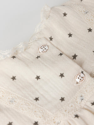 MINI WITH RUFFLED PANTIES STAR PRINT CREAM