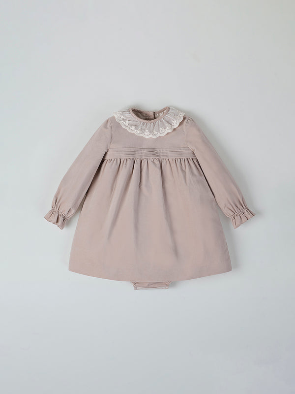 MINI WITH VELVET PANTIES PLEATED HAZELNUT BREAST